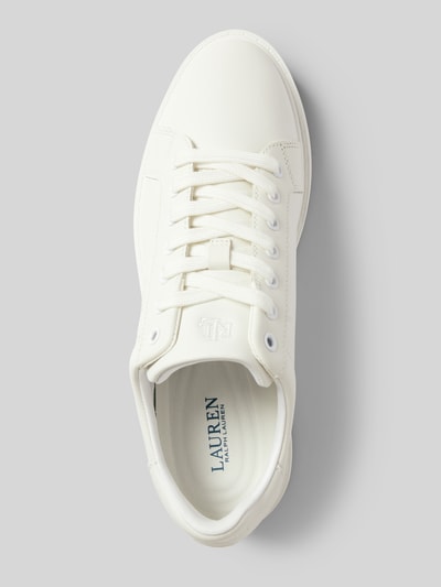 Lauren Ralph Lauren Ledersneaker mit Label-Stitching Modell 'AINSLEY' Weiss 3