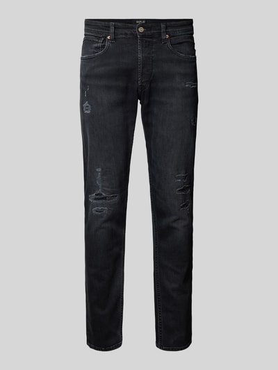 Replay Straight Fit Jeans im Destroyed-Look Modell 'GROVER' Black 2