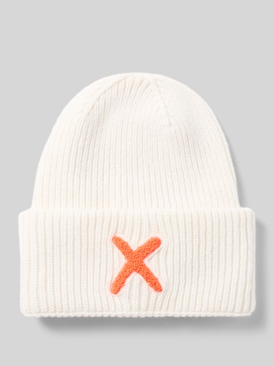 UNIO HAMBURG Mütze aus Schurwolle-Kaschmir-Mix mit Motiv-Stitching Offwhite 1