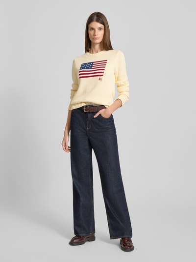 Polo Ralph Lauren Strickpullover mit Motiv-Stitching Offwhite 1