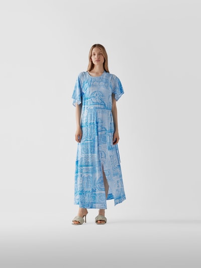 Holzweiler Maxikleid mit Allover-Muster Hellblau 1