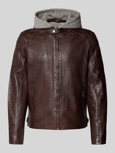 Gipsy Leren jack van echt schapennappa, model 'RYLO' Donkerbruin - 2