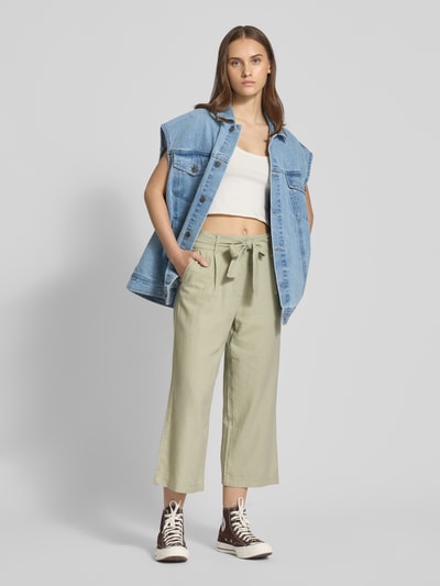 Only Regular Fit Culotte aus Viskose-Leinen-Mix Modell 'CARO' Oliv 1