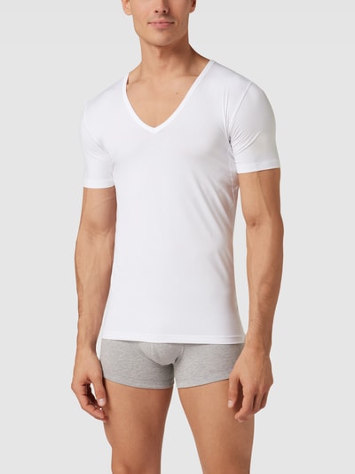 Mey Slim fit T-shirt met V-hals Wit - 1