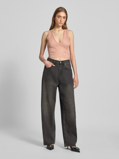 Review Top mit Ausbrenner-Effekt Altrosa 1