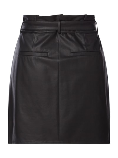 Vero Moda Curve PLUS SIZE rok in leerlook, model 'Eva' Zwart - 4