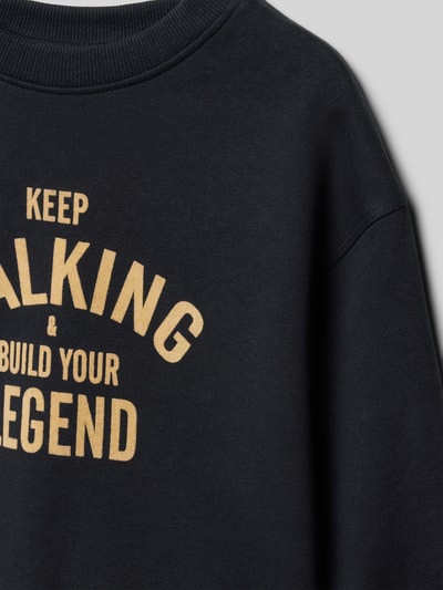 Mango Sweatshirt mit Statement-Print Modell 'legend' Black 2