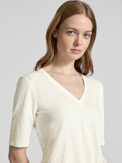 Weekend Max Mara T-Shirt mit V-Ausschnitt Modell 'OPZIONE' Weiss 3
