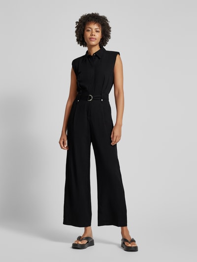 Mango Jumpsuit mit Taillengürtel Modell 'MATTY' Black 4