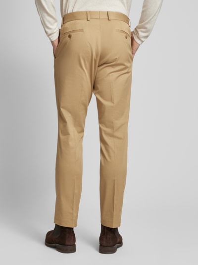 Carl Gross Slim fit pantalon met persplooien, model 'Tomte' Beige - 5