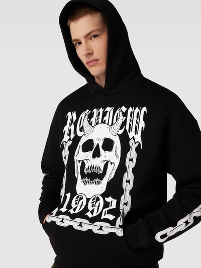 REVIEW Oversized Hoodie mit GRUNGE Print Black 3