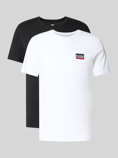 Levi's® Slim Fit T-Shirt-Set aus reiner Baumwolle im 2er-Pack Black 2