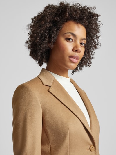 Max Mara Studio Blazer met steekzakken, model 'CLAN' Hazelnoot - 3