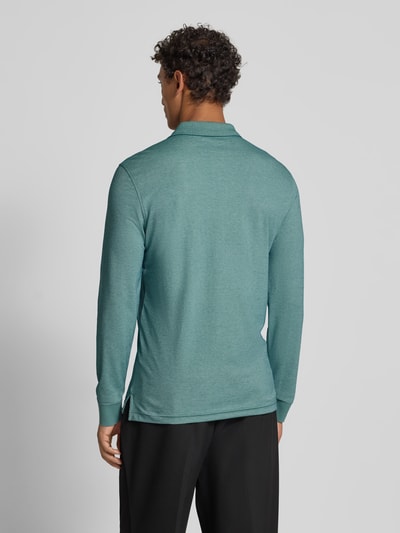Christian Berg Men Regular fit poloshirt in design met lange mouwen Grasgroen - 5