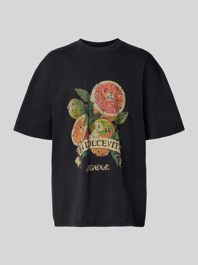 Pegador Oversized T-shirt met labelprint Zwart - 2