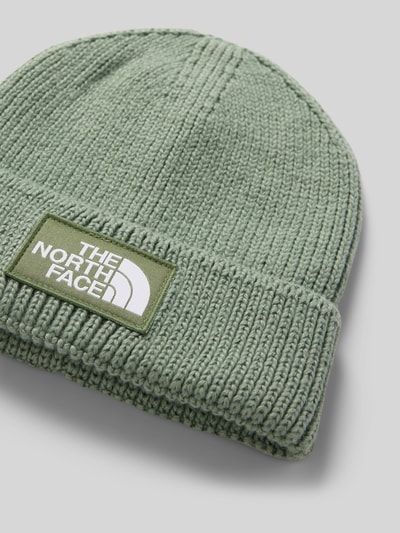 The North Face Beanie in gebreide look met logopatch, model 'Box' Lindegroen - 2