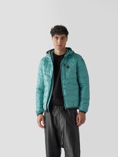 Blauer USA Daunenjacke mit Kapuze Blau 4