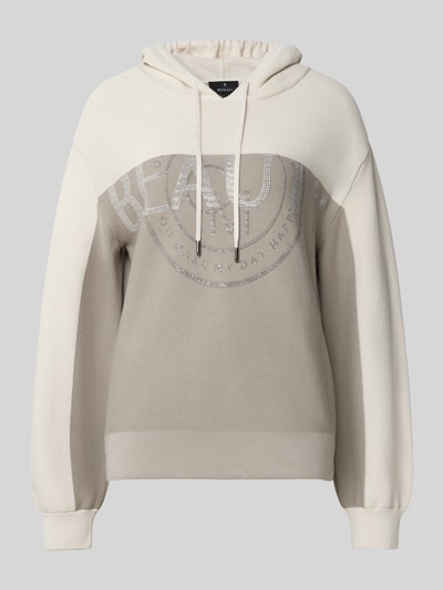 monari Hoodie mit Strasssteinbesatz Taupe 2