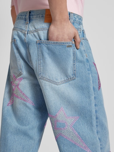 REVIEW Baggy fit jeans met strass-steentjes Lichtblauw - 3