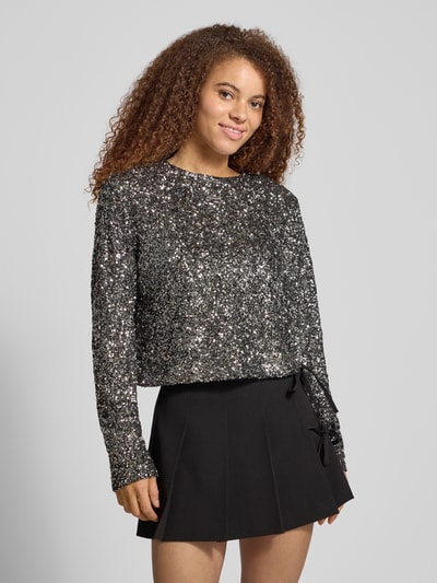 Karo Kauer Blouseshirt met ronde hals Zilver - 4