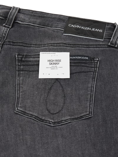 Calvin Klein Jeans Jeansy z wysokim stanem o kroju skinny fit z dodatkiem streczu  Ciemnoszary melanż 6