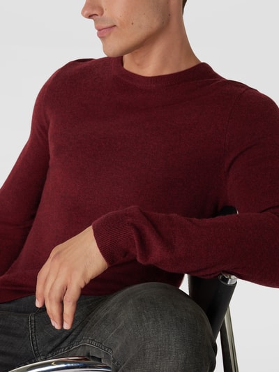 MCNEAL Pullover in Ripp-Optik Modell 'FILO' Bordeaux Rot meliert 3
