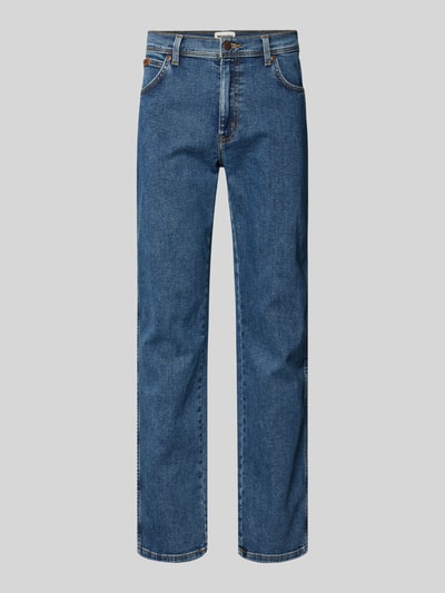Produktfoto, Straight Fit Jeans im 5-Pocket-Design Modell 'Texas' von Wrangler in Blau, Baumwoll-Mix mit Stretch-Anteil, gerader Schnitt
