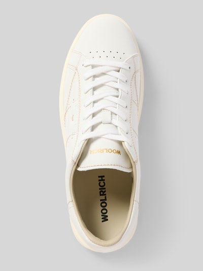 Produktfoto, Sneaker aus Leder mit Schnürung Modell 'ARROW' von Woolrich, weiß, runde Form, flache Textur, Herren Sneaker, Draufsicht
