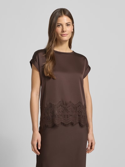 VILA T-Shirt mit Rundhalsausschnitt Modell 'ELLETTE' Mittelbraun 4