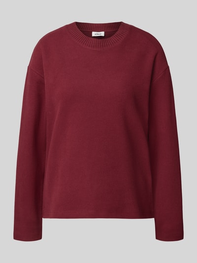 s.Oliver RED LABEL Sweter o kroju regular fit z mieszanki bawełny Bordowy 2