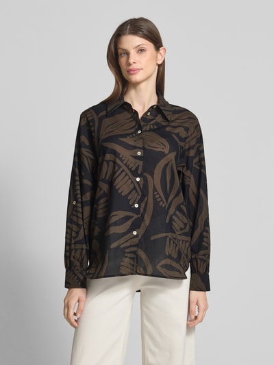 OPUS Regular Fit Hemdbluse mit durchgehender Knopfleiste Modell 'Fumine' Dunkelblau 4