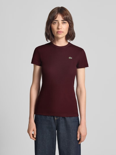 Lacoste Slim Fit T-Shirt aus reiner Baumwolle Modell 'TF5538' Bordeaux 4