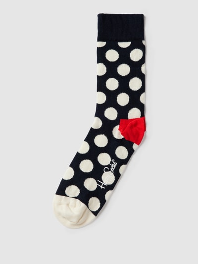 Happy Socks Sokken met all-over motief, model 'BIG DOT' Marineblauw - 1