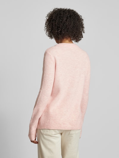 Fransa Gebreide pullover met ronde hals, model 'Rellis' Lichtroze gemêleerd - 5