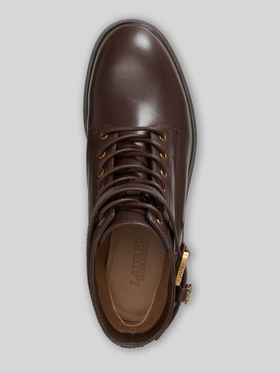 Lauren Ralph Lauren Schnürstiefel aus echtem Kalbsleder Modell 'ALLYSON' Dunkelbraun 3