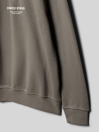 Only & Sons Regular fit sweatshirt van katoenmix, model 'CURATED' Rietgroen - 2