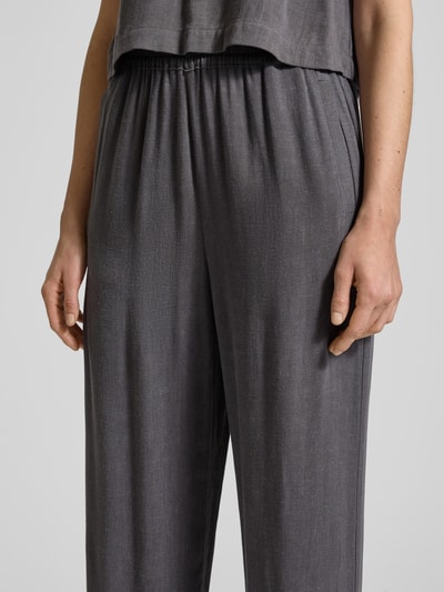 Jake*s Casual Wide Leg Stoffhose mit elastischem Bund Dunkelgrau 3