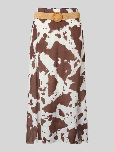 ZABAIONE Midirok met riem, model 'Le44naa' Middenbruin - 2