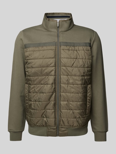 Christian Berg Men Sweatjacke mit Stehkragen Khaki 2