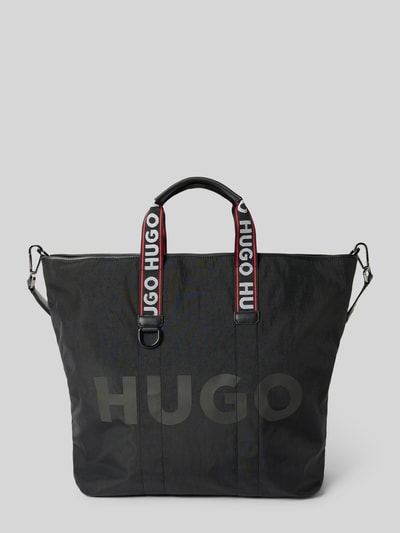 HUGO Tote Bag mit Label-Print Modell 'Quentyn' Black 2