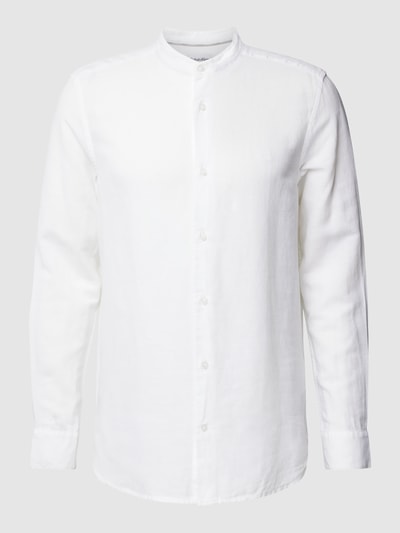 CK Calvin Klein Koszula lniana o kroju regular fit ze stójką Biały 2