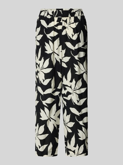 Produktfoto, Wide Leg Culotte aus Viskose-Mix von s.Oliver RED LABEL z czarno-białym wzorem, materiał crêpe, elastyczny pas, kieszenie boczne