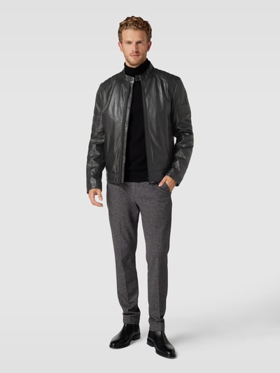 Strellson Lederjacke mit Reißverschlusstaschen Modell 'BEXLEY' Black 1