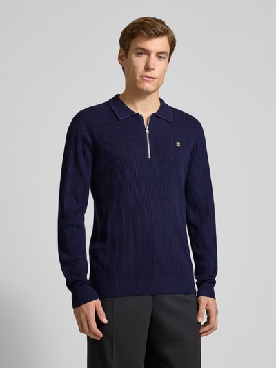 HUGO Regular Fit Strickpullover aus Woll-Mix Modell 'SASTORO' Marine 4