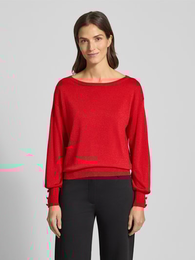 B.Young Gebreide pullover met sierknopen, model 'MOBBE' Rood - 4