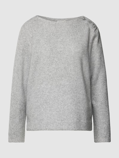 Tom Tailor Gebreide pullover met viscose en boothals Lichtgrijs gemêleerd - 2