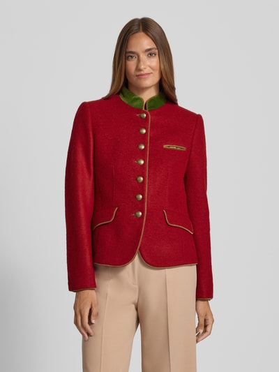 WHITE LABEL Żakiet o kroju slim fit z mieszanki wełny z kieszeniami z patką Czerwony 4