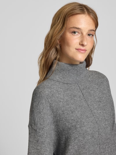 Pieces Oversized Strickkleid mit Wollanteil Modell 'MALOU' Mittelgrau Melange 3