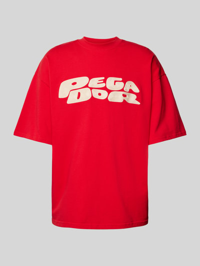 Pegador Boxy fit T-shirt met labelprint Rood - 2