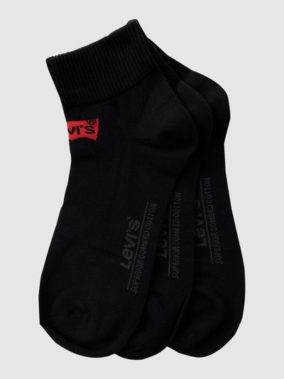 Levi's® Sneakersocken mit Label-Print im 3er-Pack Modell 'MID CUT' Black 1